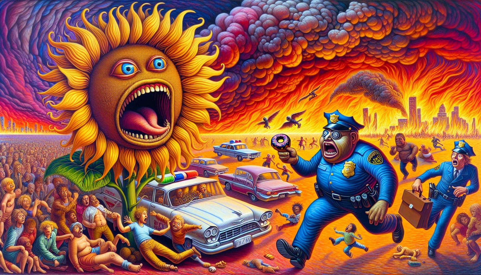 Talking Sunflower Warns Cop of Impending Apocalypse