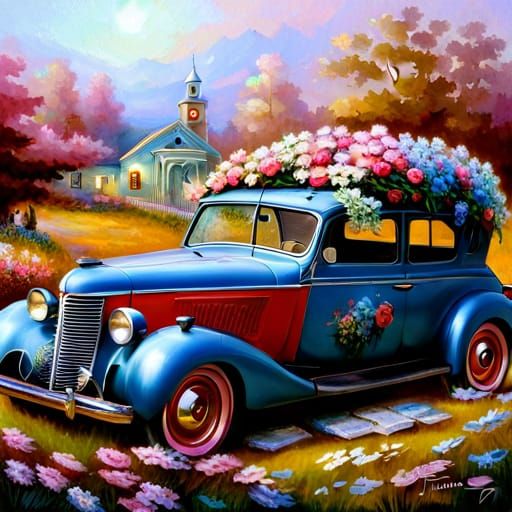Classic cars in bloom