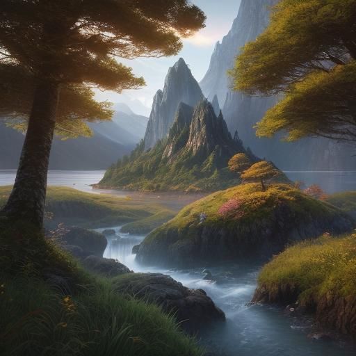 Majestic Fjord Landscape with Glowing Sunbeams