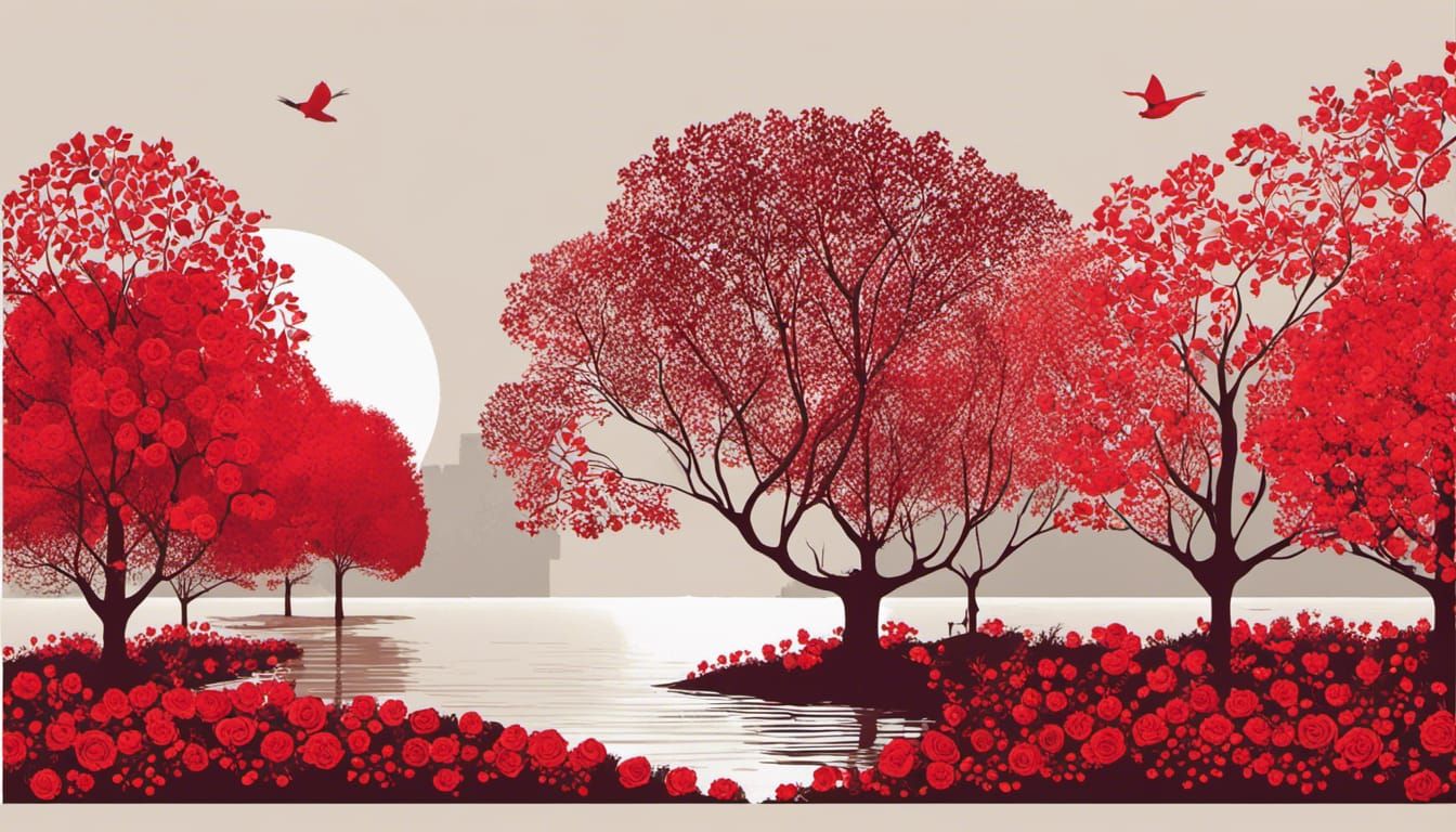 Lush Earth Globe with Roses in Cel-Shaded Style