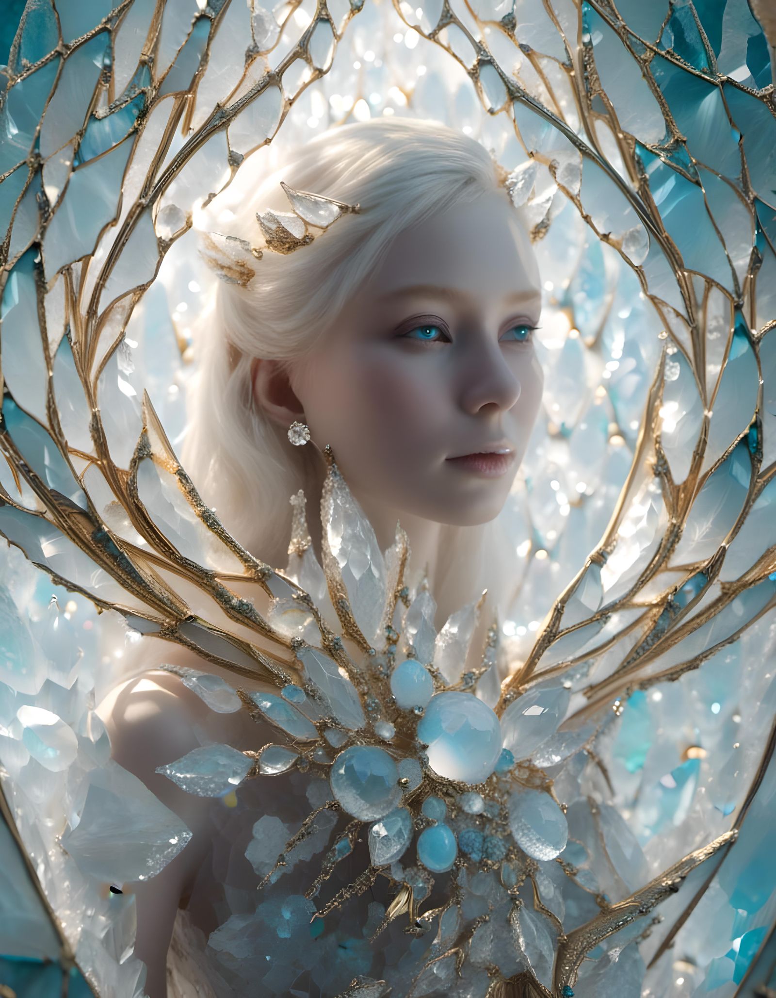 Ice Soul in Kintsugi Glass City Portrait