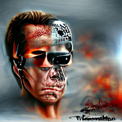 Futuristic Metallic Endoskeleton: Menacing Machine