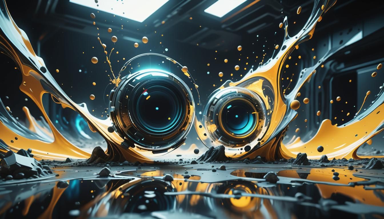 Abstract Sci-Fi Interface in Dark Photography Style