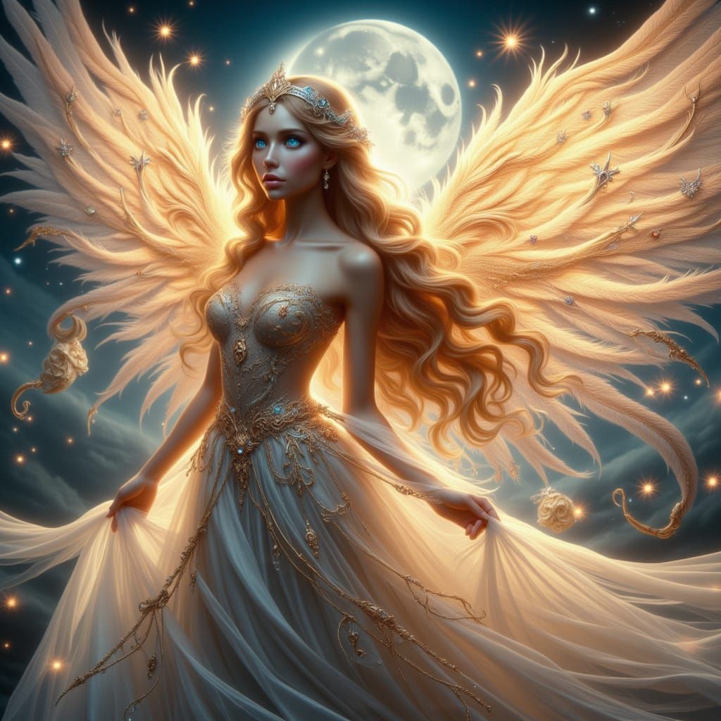 Golden Angel in Arcadian Splendor