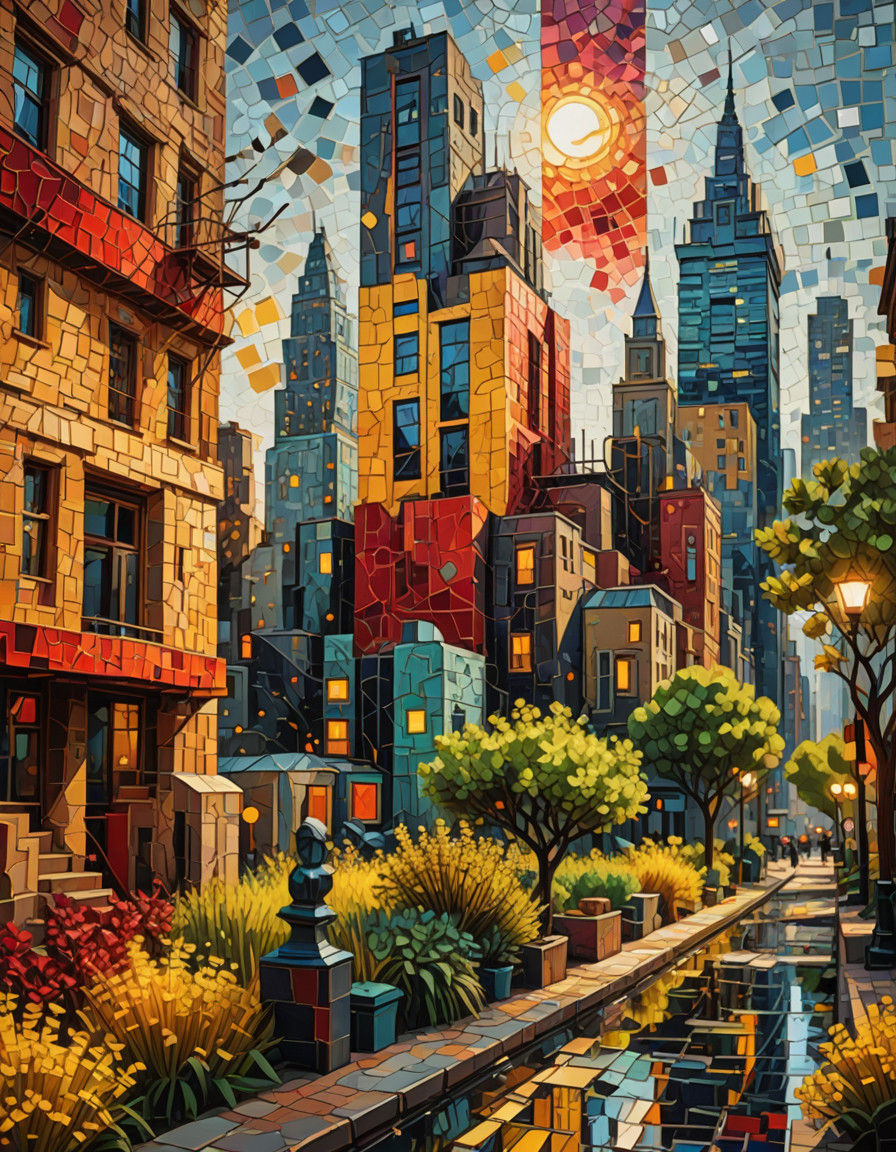 Neo-Futuristic Metropolis Erupted by Nature's Fury in Vibran...