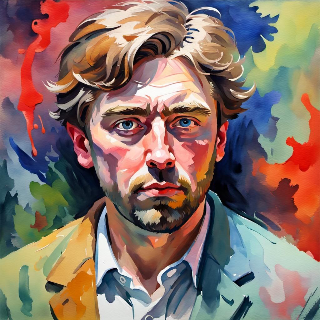 Mr Beast Portrait in Gouache Style