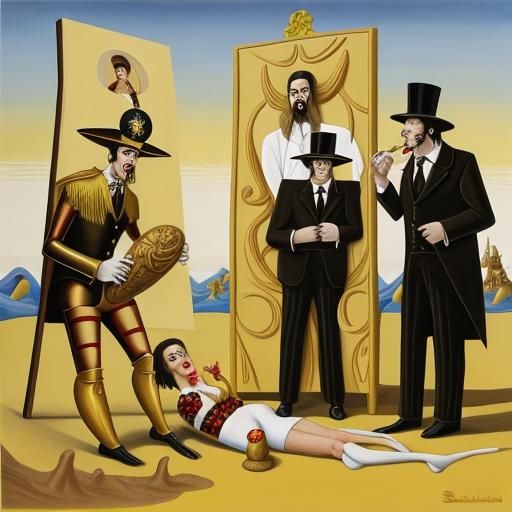 Surreal Monty Python Sketch in Dali Style
