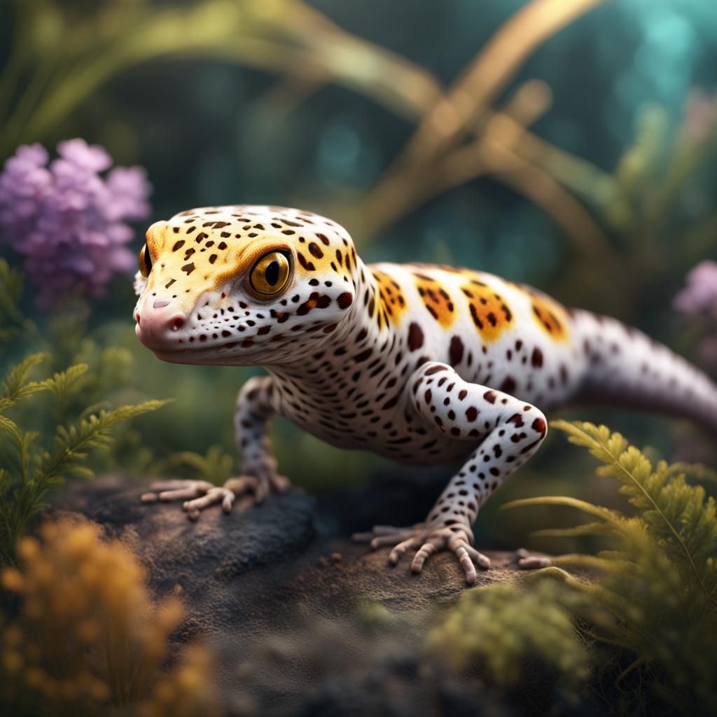 Detailed Leopard Gecko Matte Painting