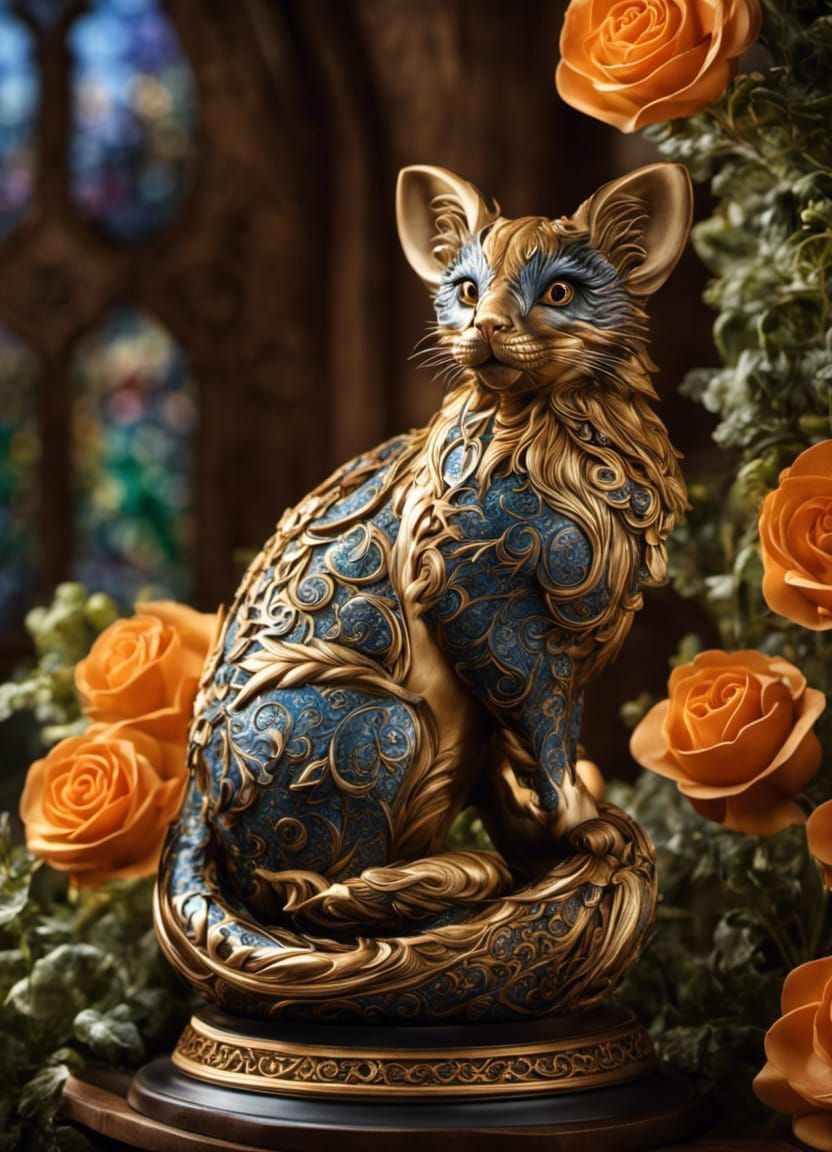 Fantasy Cheese Creature in Antoni Gaudí Style