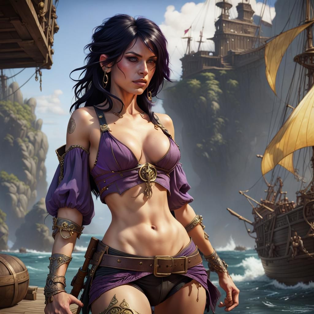 Detailed Dark Fantasy Pirate Concept Art