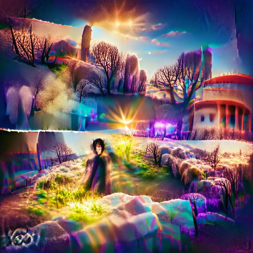 Winter to Spring Landscape in Fauvism Style