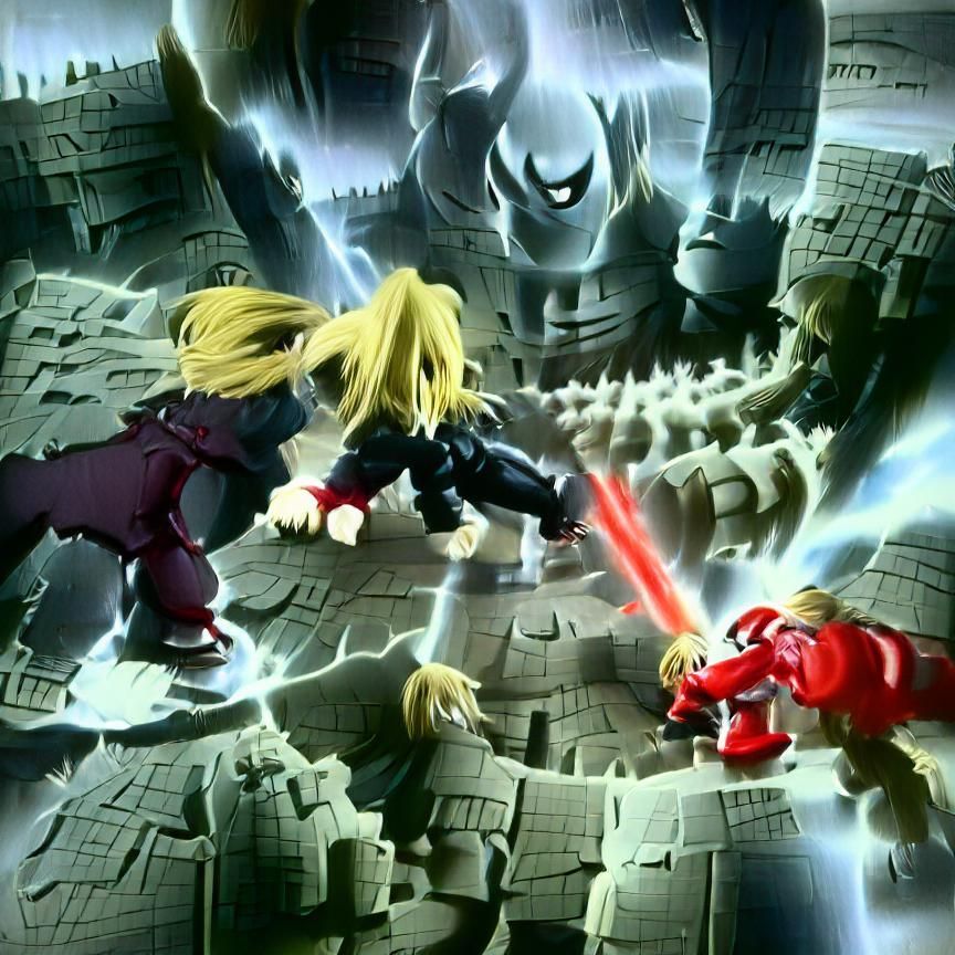 Edward Elric vs Wrath: Intense Digital Art Battle
