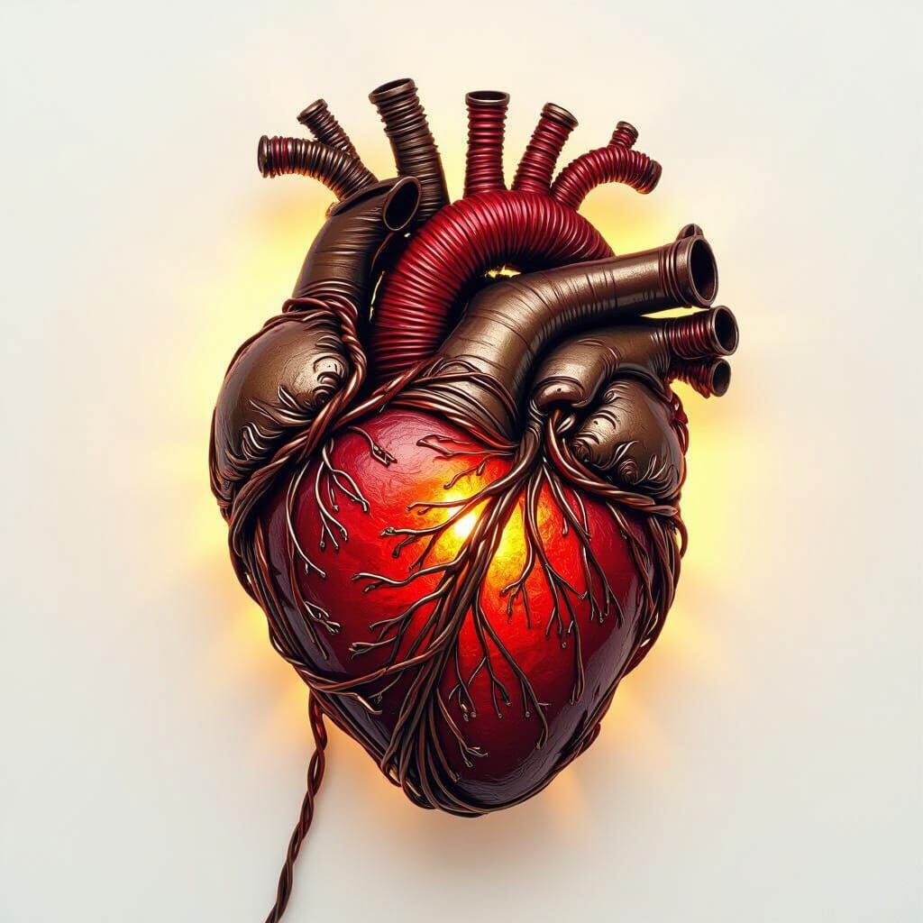 Sacred Heart Sculpture with Golden Backlight