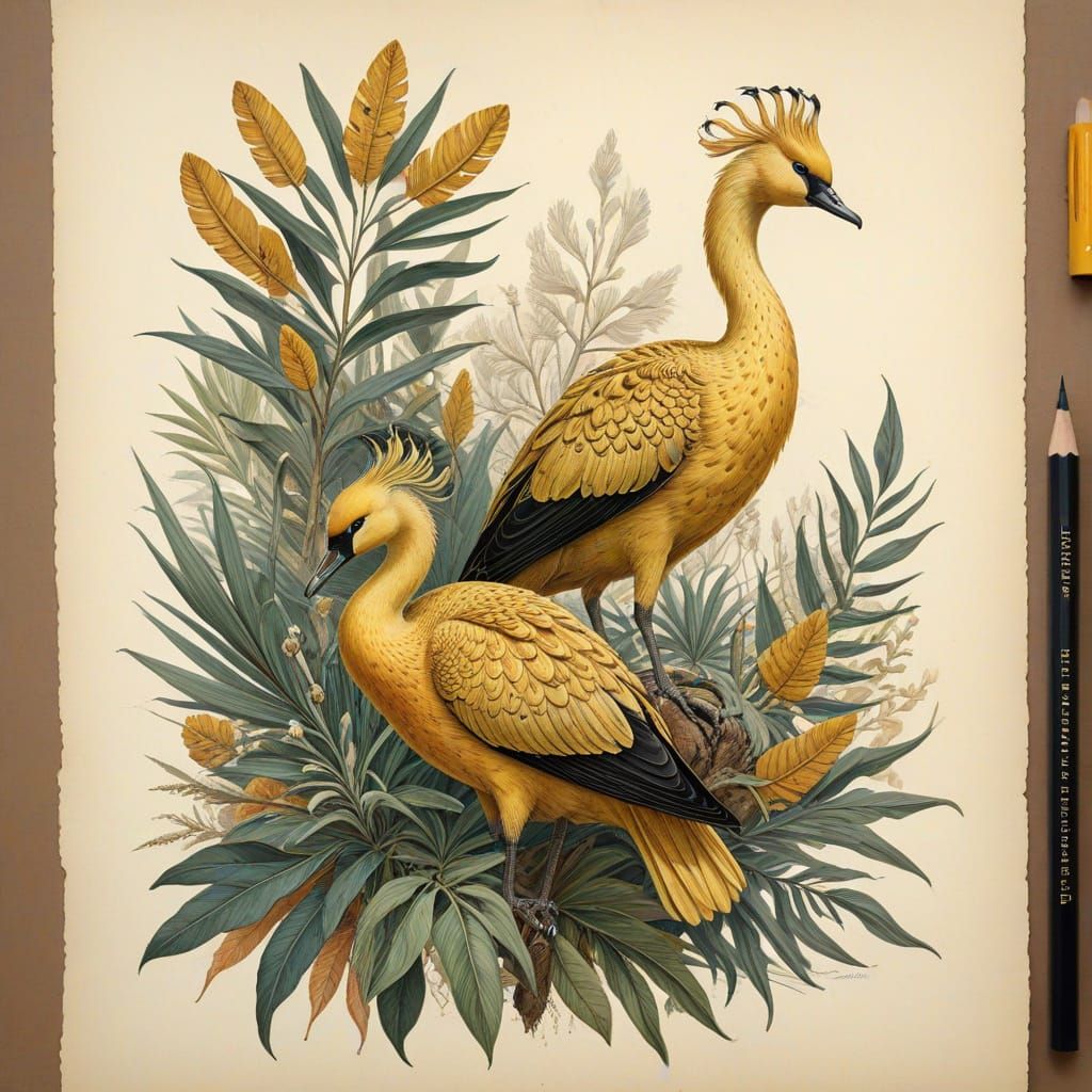 Pineapple-Crested Zeal-Bird: Vintage Scientific Illustration