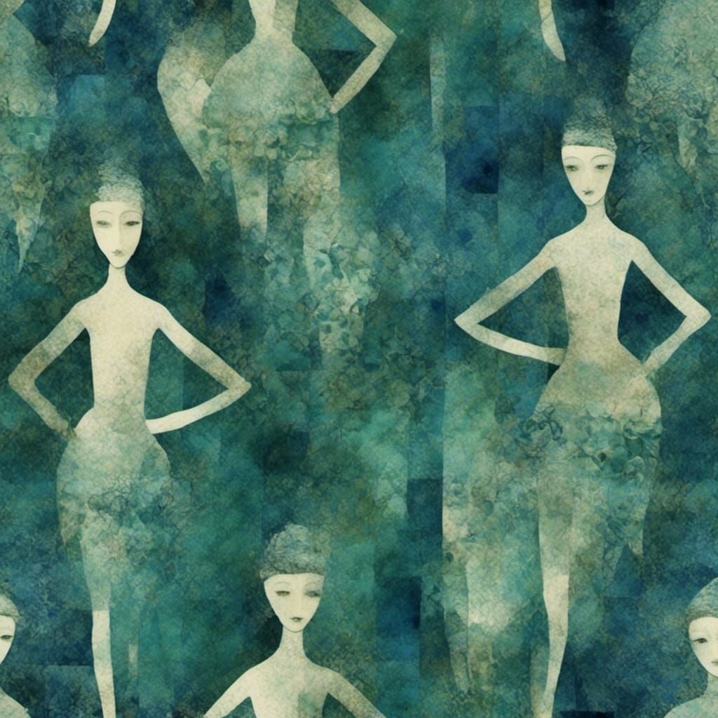 Abstract Human Figures in Collage Style