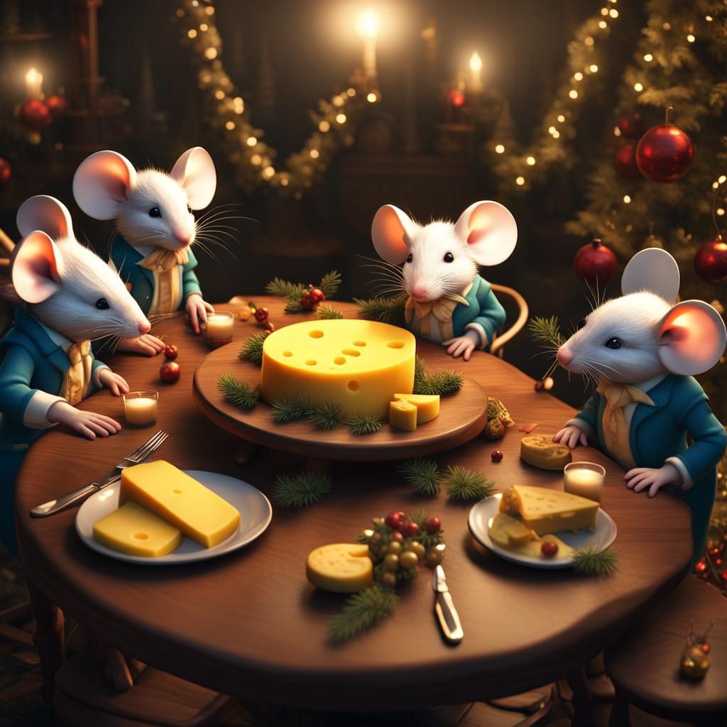 Mice Celebrate New Year's Feast in 8K