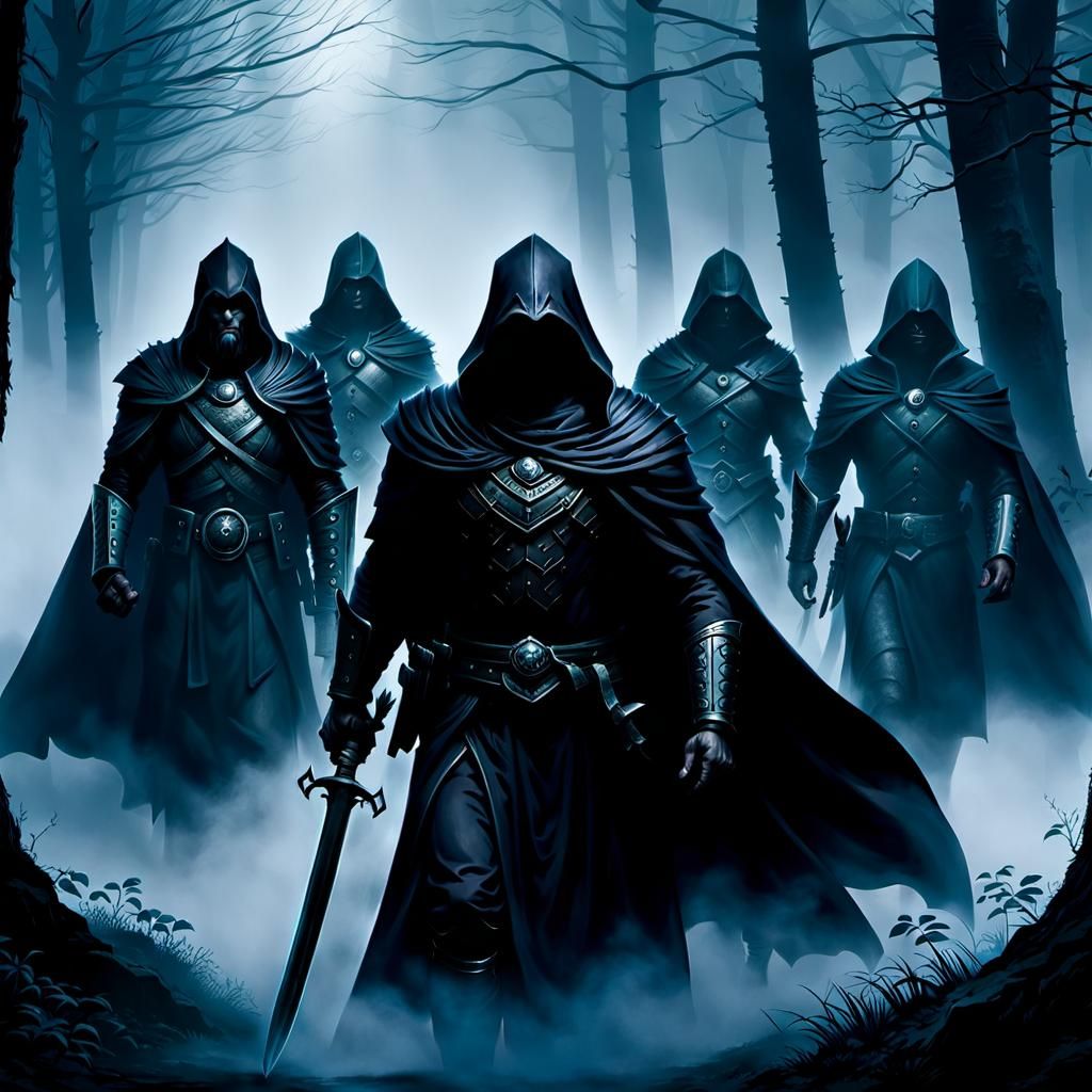 Shadow warriors emerge from the fog, silent and stealthy