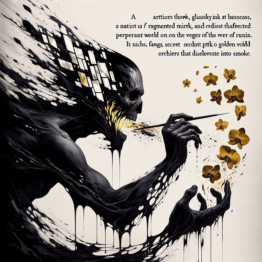 Ethereal Phantom Erupts from Splattered Ink