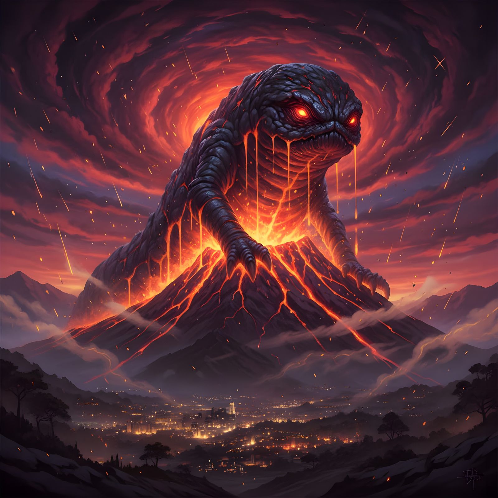 Gigantic Lava Colossus Emerges From Volcano