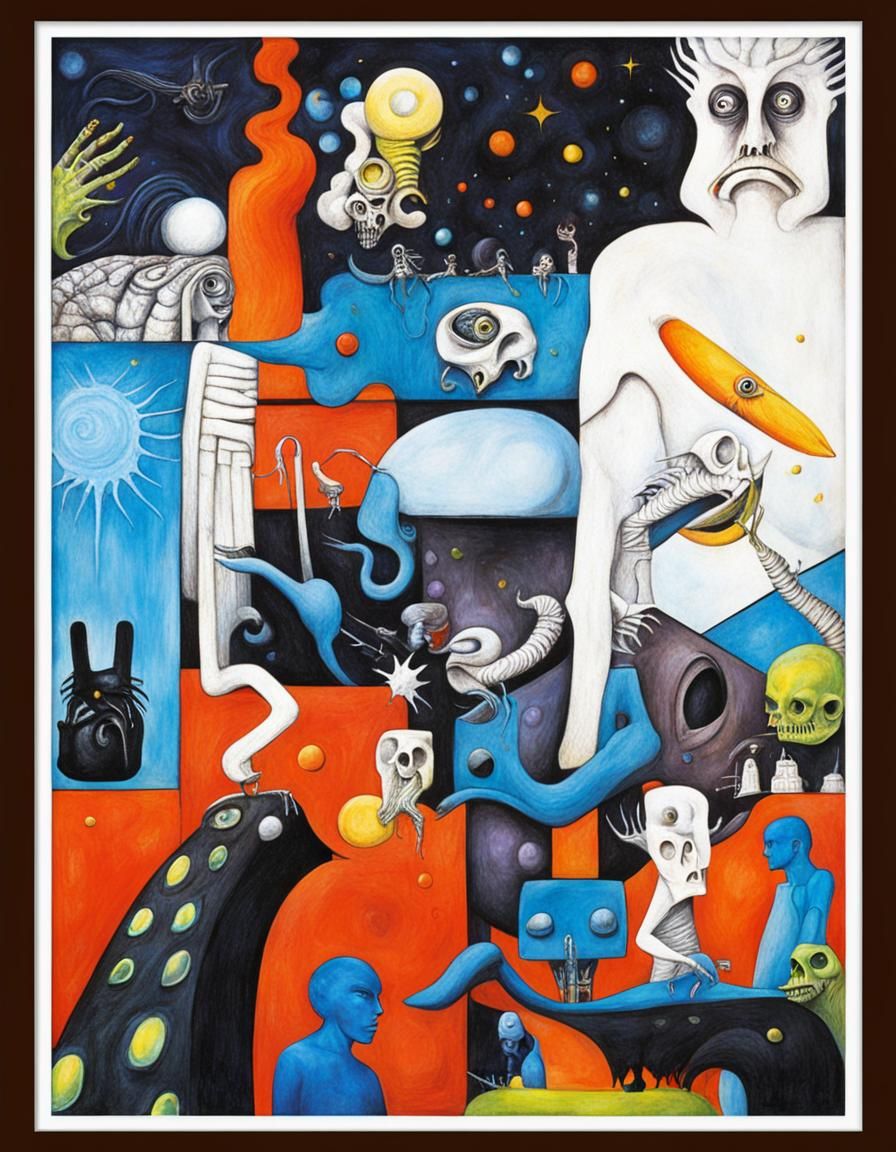 Gothic Biomechanical Dreamscape in Giger-Burton Style