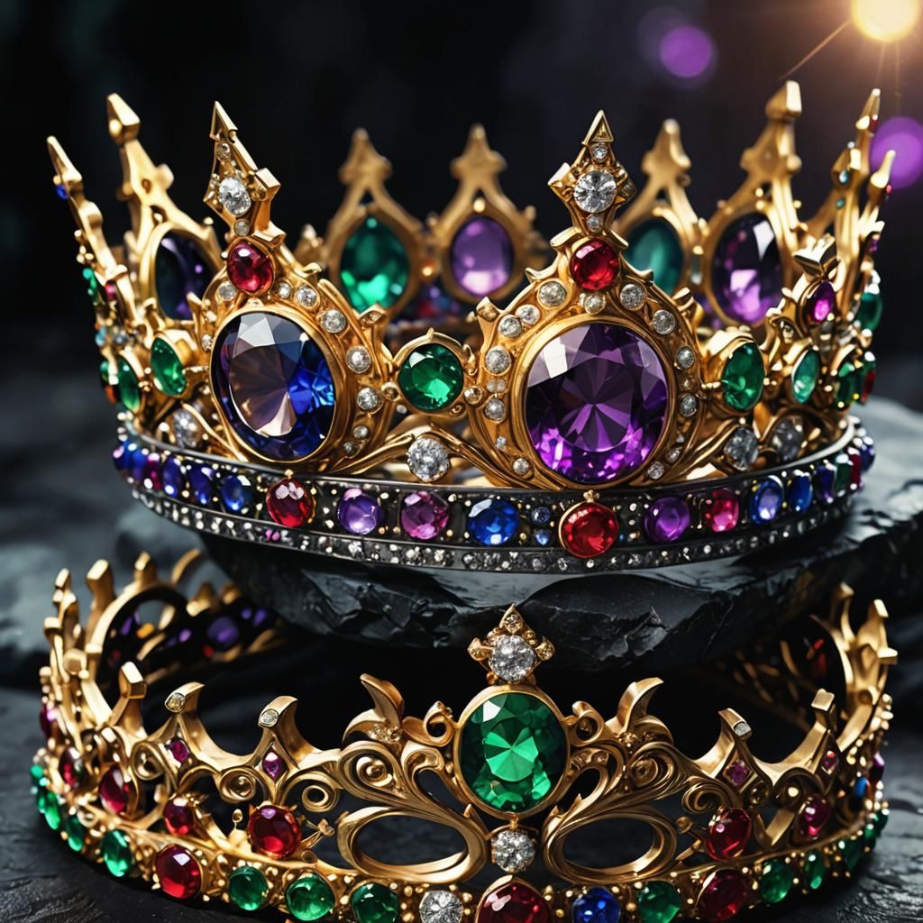 Gemstone Crowns Concept Art in Fantasy Style