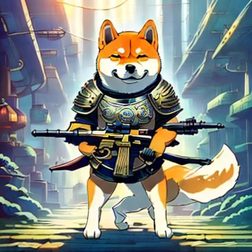 Shiba Inu with Pocket Watch