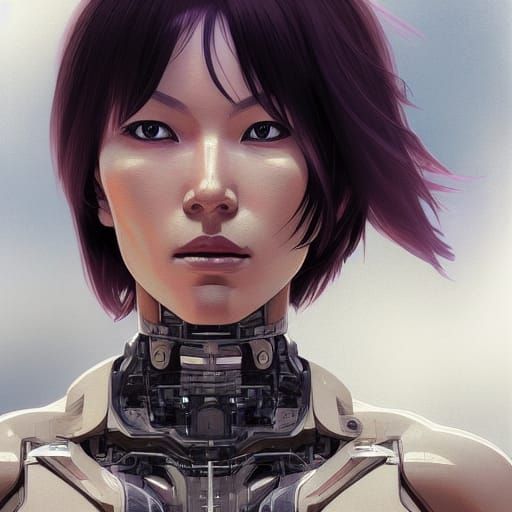 Motoko Kusanagi: Wooden Cyborg Portrait in 8K