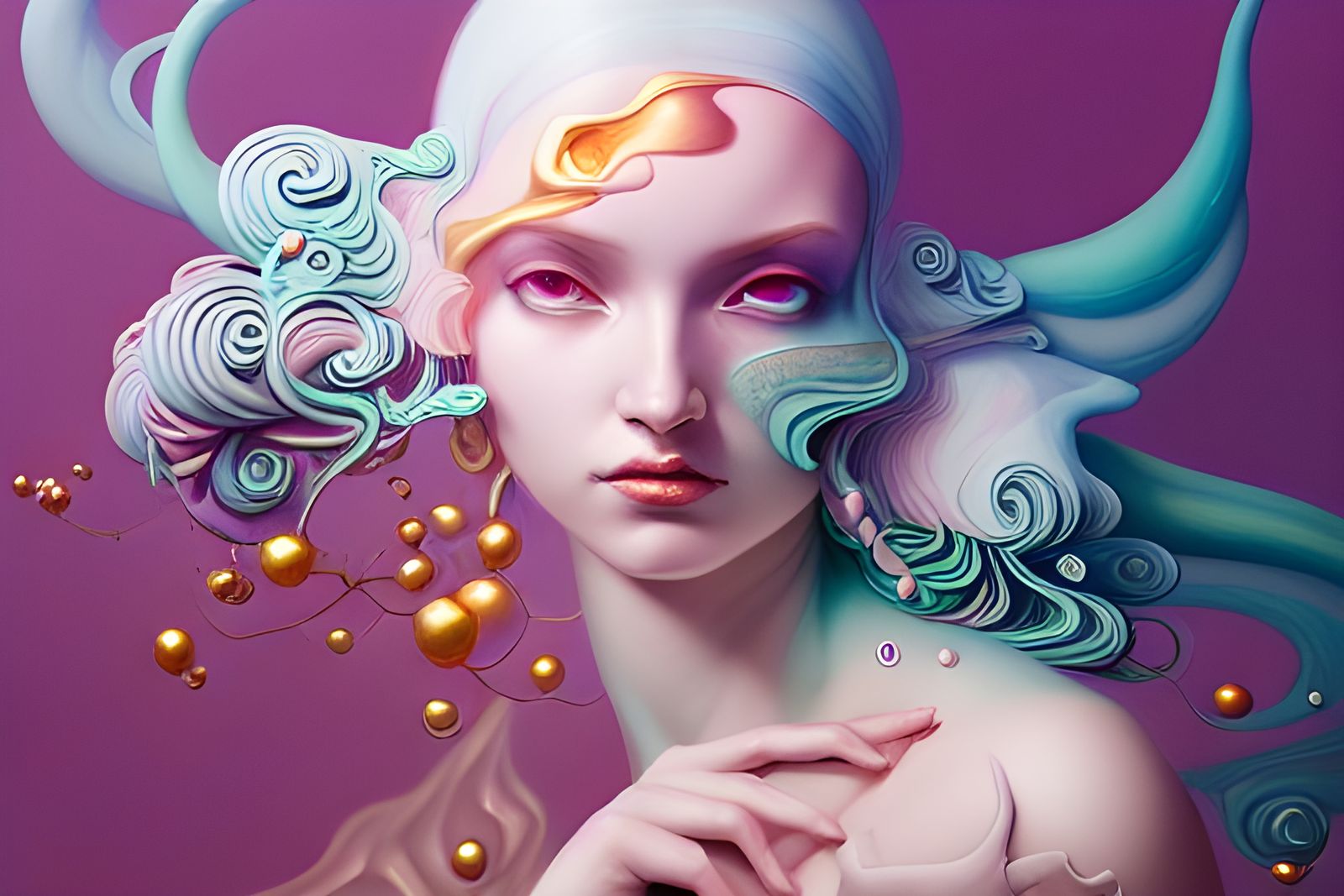 Pastel Goddess in Modern Fantasy Style