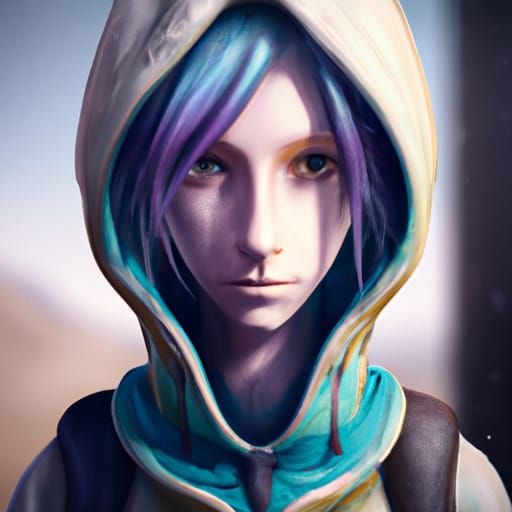 Hooded Alien in Desert Ghost Town