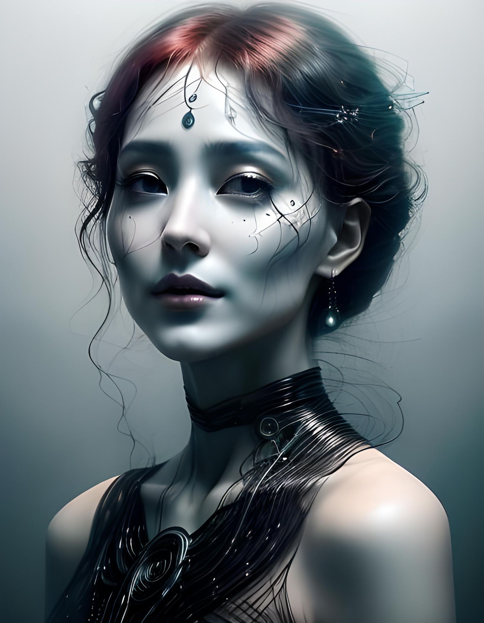 Ethereal Figures in Synthetic Skins: A Digital Art Portrait