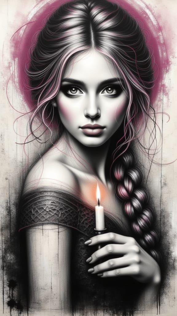 Saoirse Ronan in Charcoal Drawing with Abstracted Features