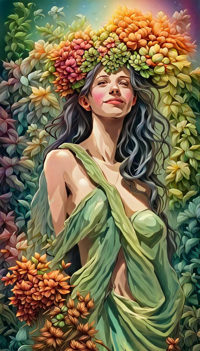 Radiant Mother Nature in Prismatic Colors