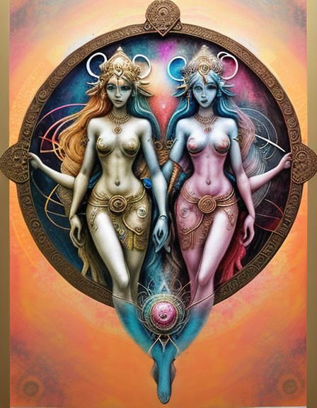 Abstract Goddesses in Mixed Media Art