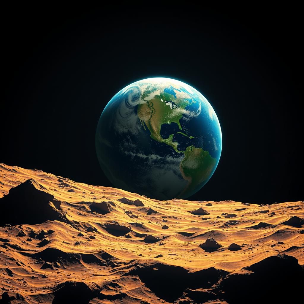 Earth from the Moon: A Sci-Fi Vista