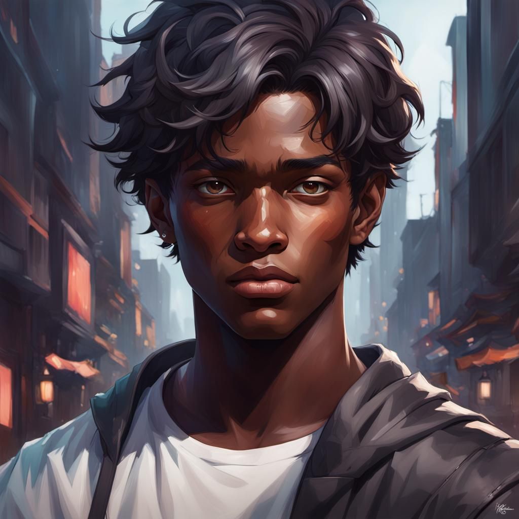 Dynamic Portrait of a Teenage Boy in Triadic Colors