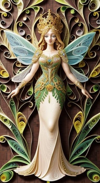 Lady Fairy in Enchanted Forest, Impasto Painting Style