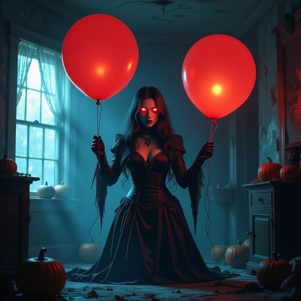 Zombie Scarlet Witch Teases Glowing Halloween Balloons