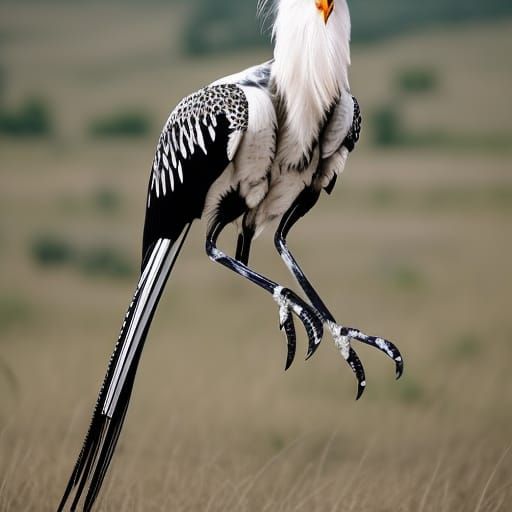 Dramatic Secretary Bird Digital Matte Painting