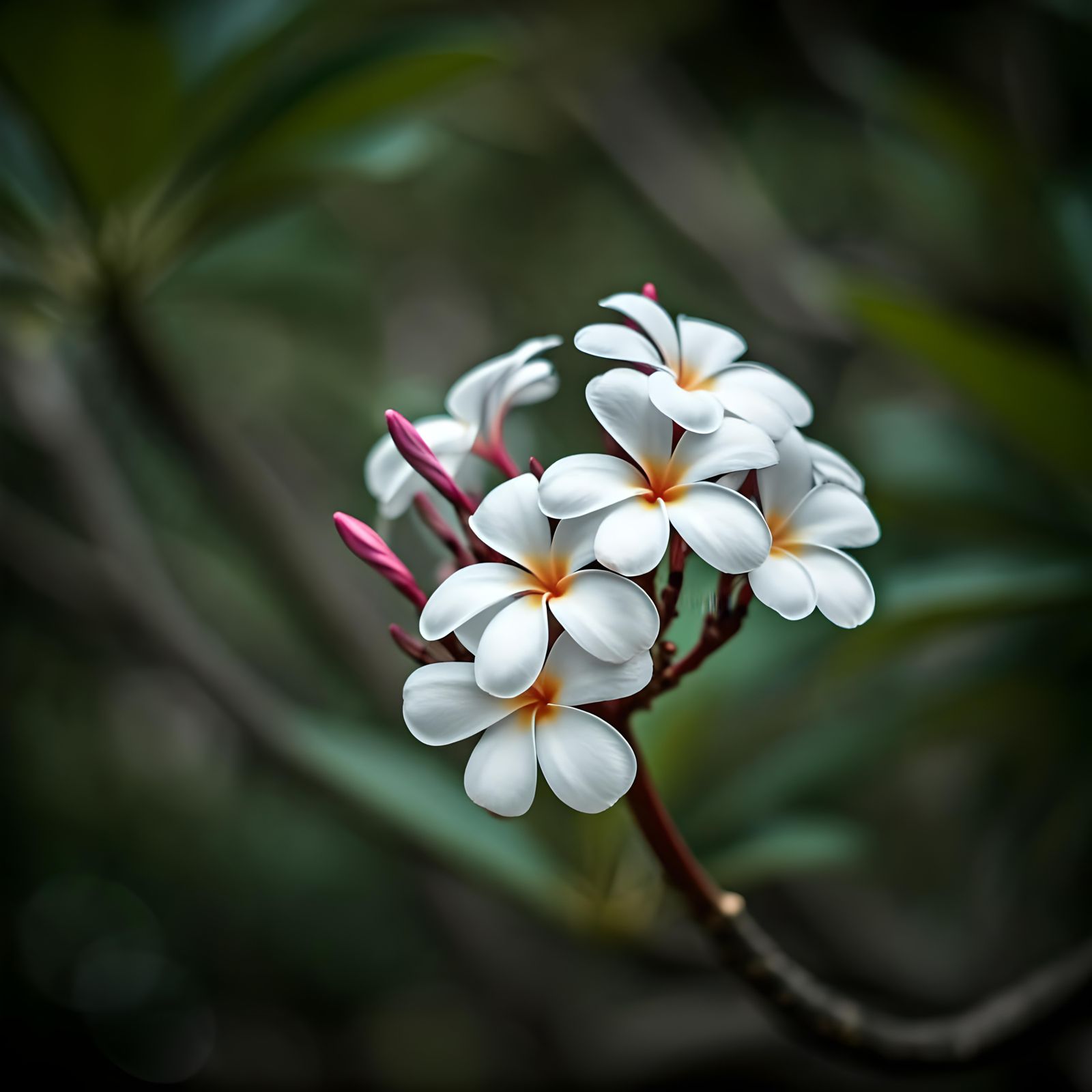 Plumeria Rubra in Bloom: Dreamy Botanical Photo