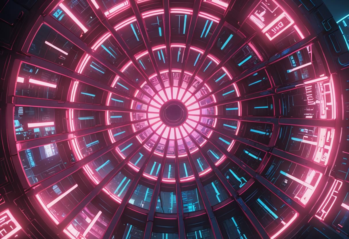 Neon Cityscape Portrait in Cyberpunk Style