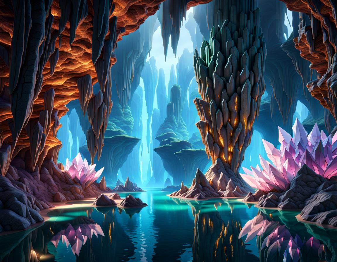 The crystal formations and reflections in the cave were outstanding