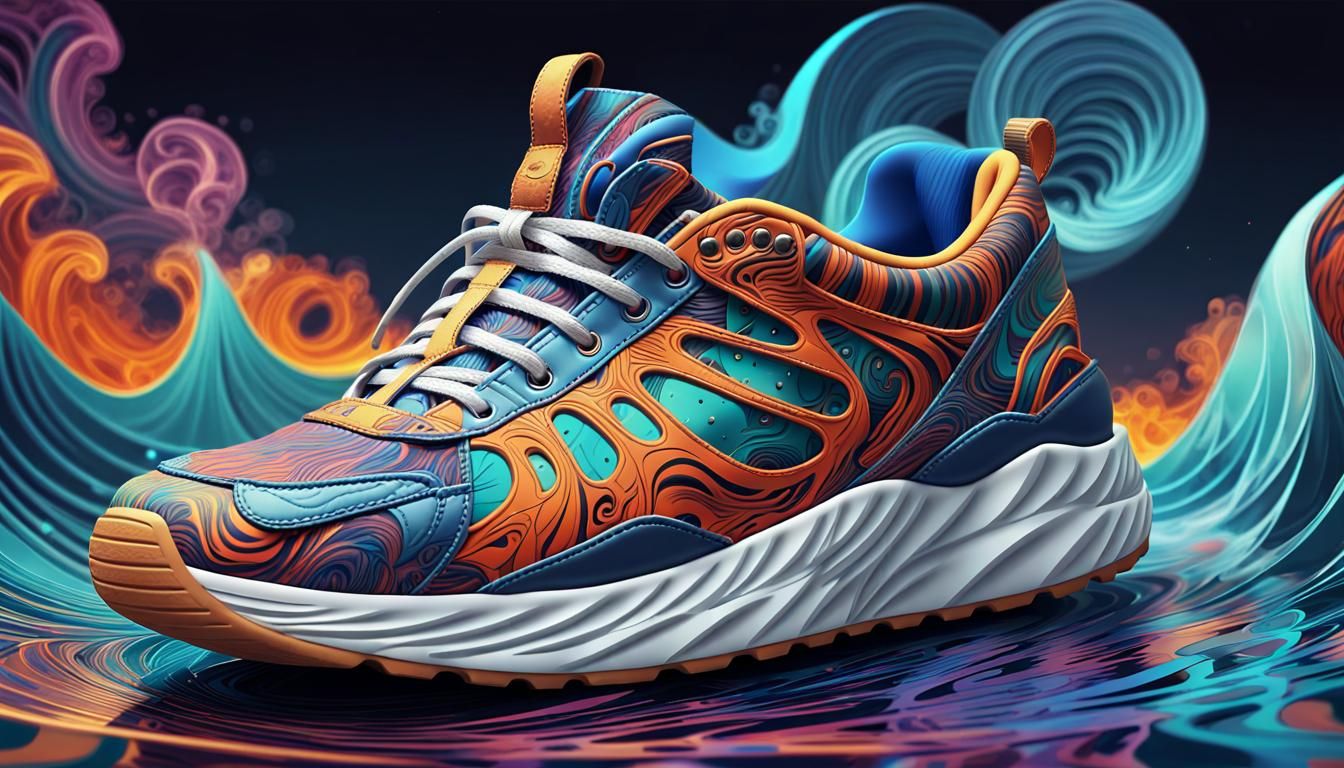 Vibrant Comic Art: Tiger Shoes and Sailboat