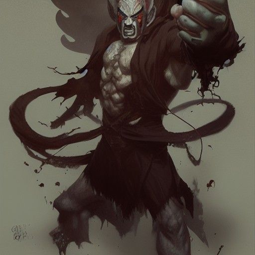 Sinister Oni Mask, Greg Rutkowski Style