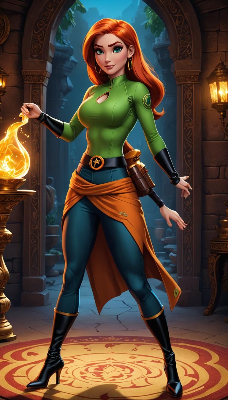 Kim Possible as a Genie in Fantasy Art