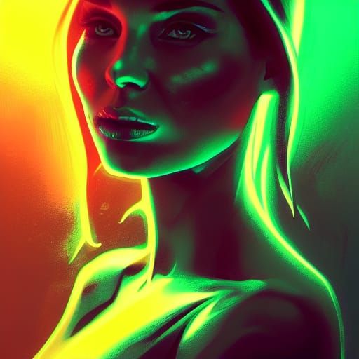 Hyperdetailed Neon Skull Portrait in Unreal Engine 5