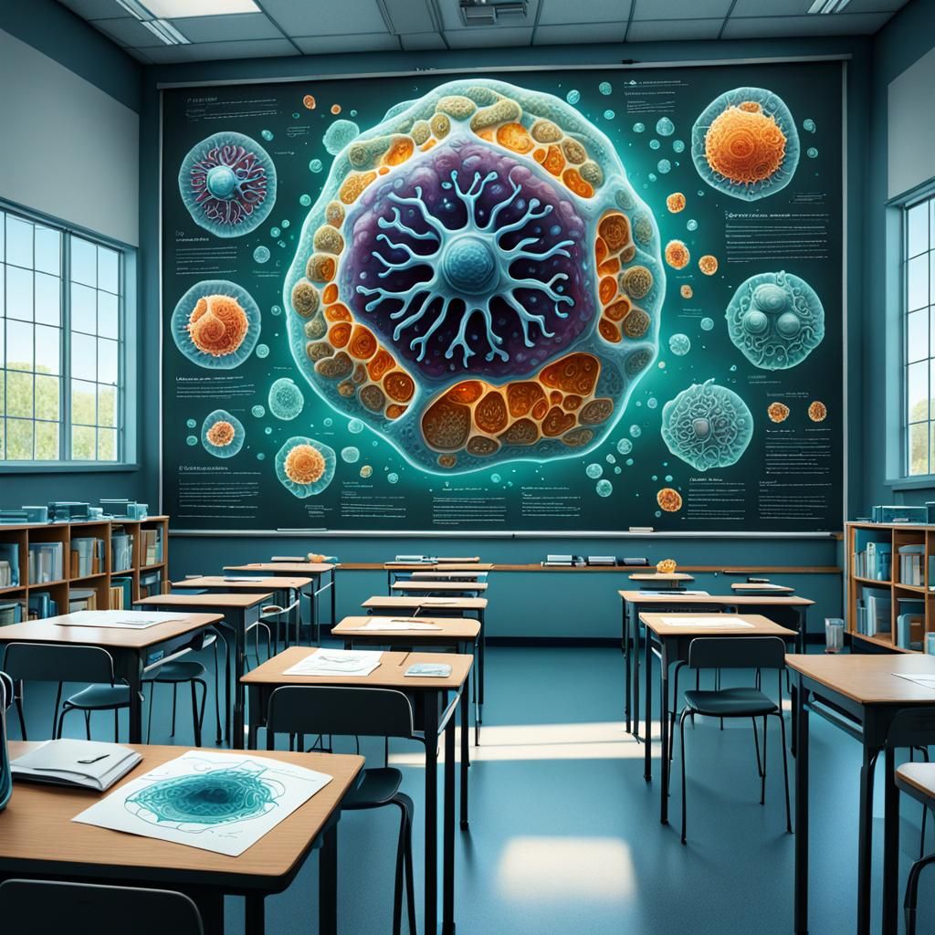 Amoeba Anatomy Poster for Kids: Detailed Cell Diagram