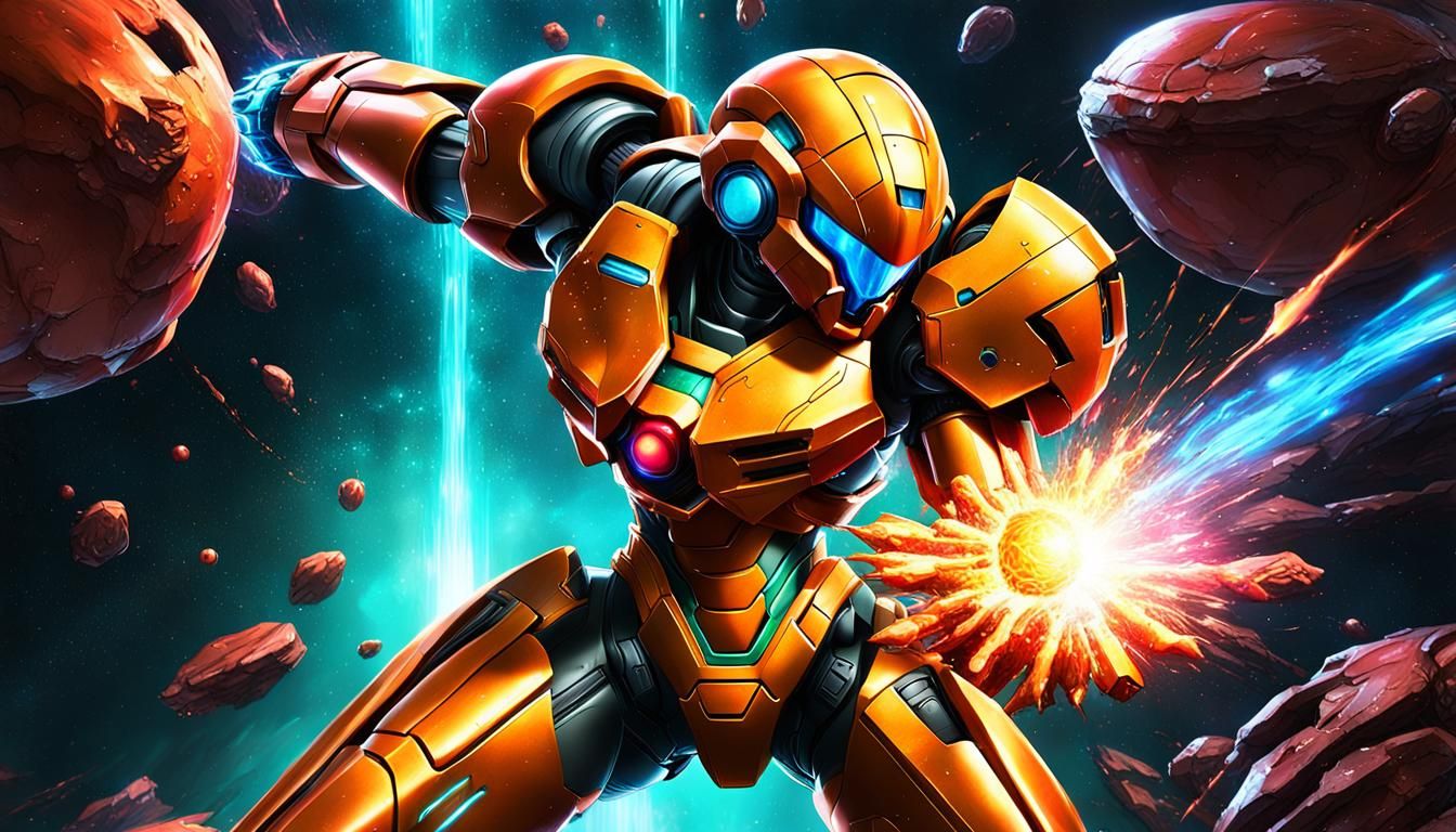 Samus Aran Battles Metroid: Epic Anime Sci-Fi
