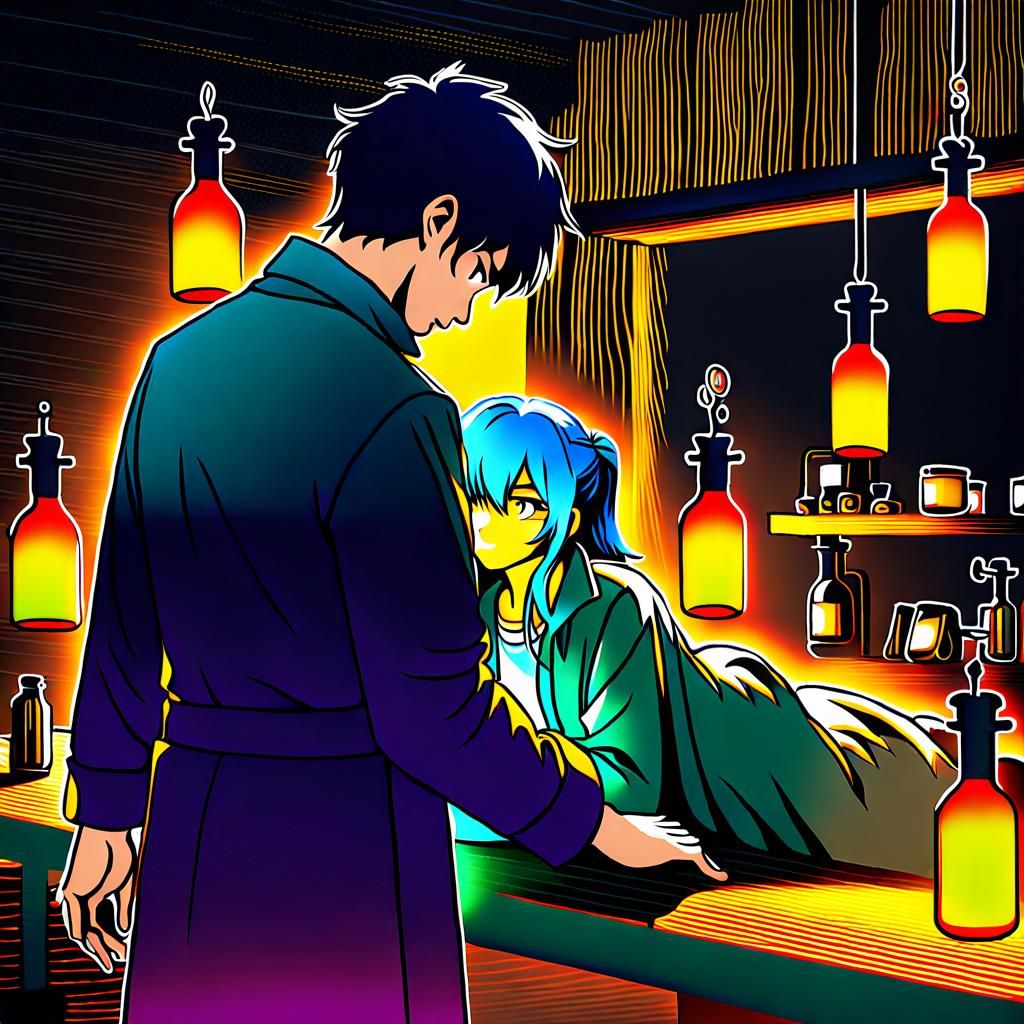 Surreal Portrait in Warm Golden Hour Tones