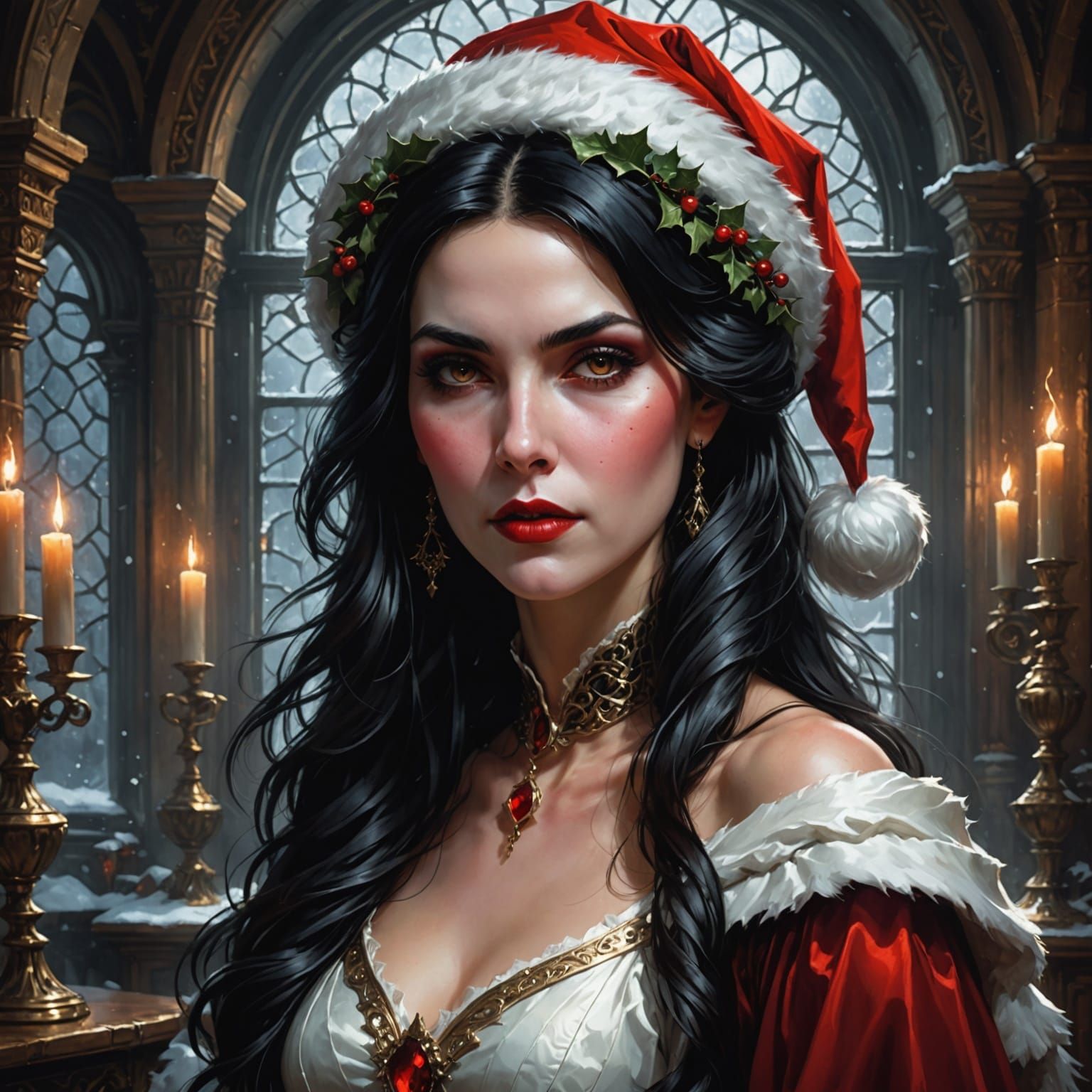 Vampire Santa Claus as Majestic Digital Portrait