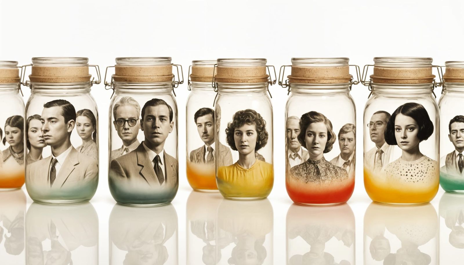 Surreal Double Exposure Art in a Bottle